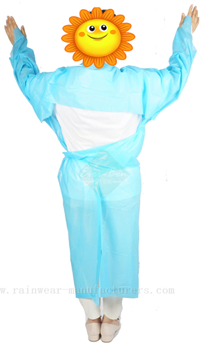800 Workers disposable plastic waterproof isolation gown polyethylene thumb loop isolation gown Supplier